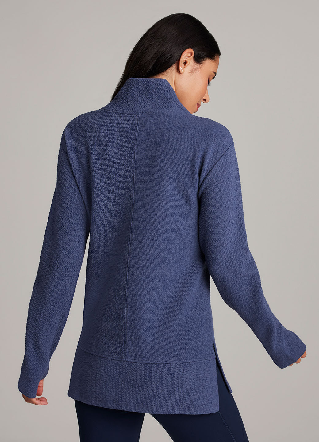 Vellara - Jacquard Mock Neck Tunic Pullover Casual Layering — view 3 of 10