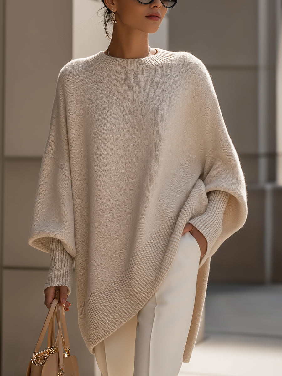 Wrenella - Relaxed Oversized Pullover Casual Office Wear