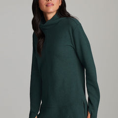 Vellara - Jacquard Mock Neck Tunic Pullover Casual Layering — view 9 of 10