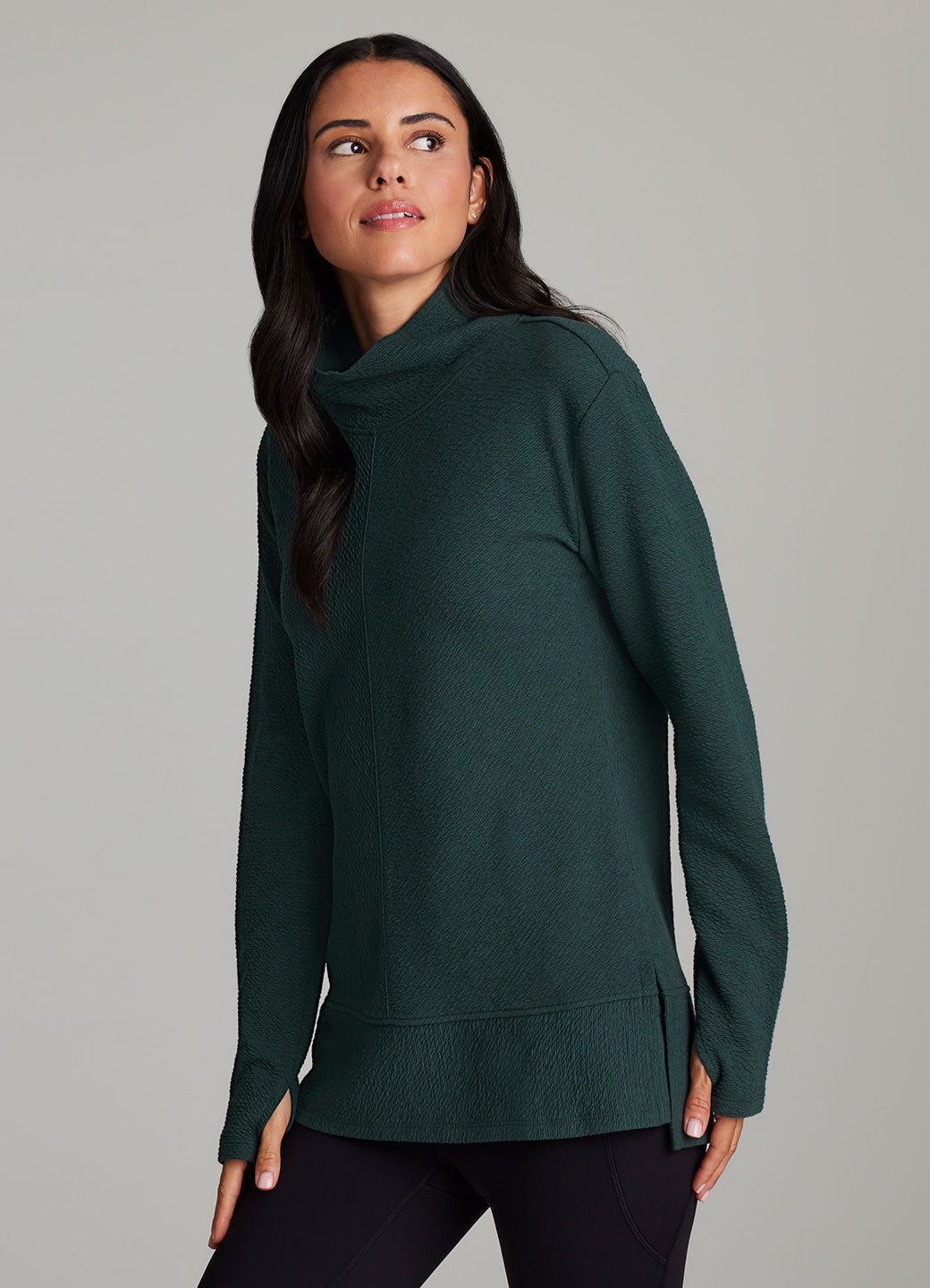 Vellara - Jacquard Mock Neck Tunic Pullover Casual Layering — view 9 of 10