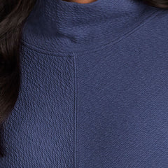 Vellara - Jacquard Mock Neck Tunic Pullover Casual Layering — view 5 of 10