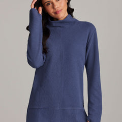 Vellara - Jacquard Mock Neck Tunic Pullover Casual Layering — view 4 of 10