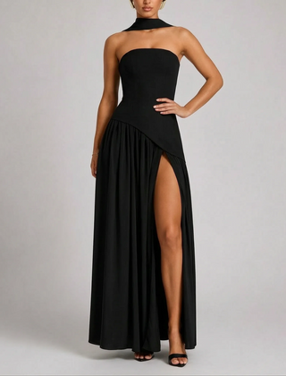 Auragown - Strapless Asymmetric Flowy Maxi Dress Attending Formal Events
