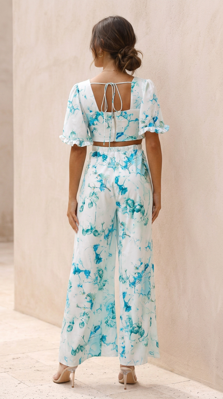 Corsalia - Printed Wide Leg Jumpsuit Summer Occasions — view 4 of 4