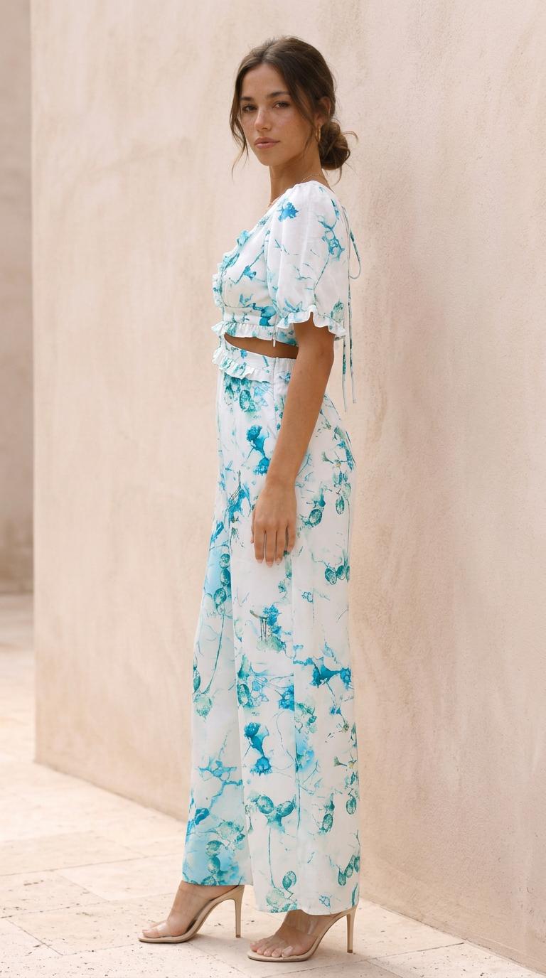 Corsalia - Printed Wide Leg Jumpsuit Summer Occasions — view 3 of 4
