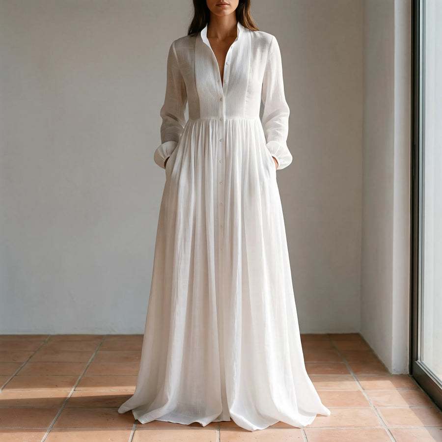 Lumera - Flowy Long Sleeve Shirt Dress Weekend Getaways