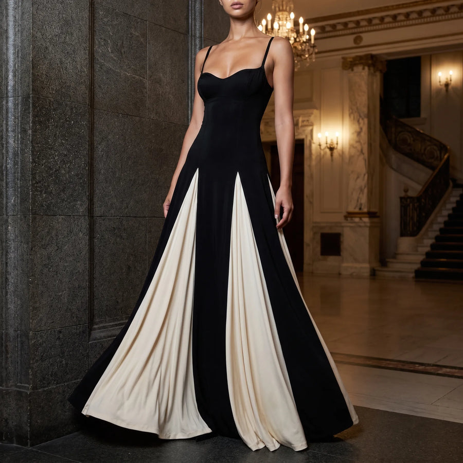 Luminara - Two-Tone Formal Women's Maxi Dress Evening Gala Events