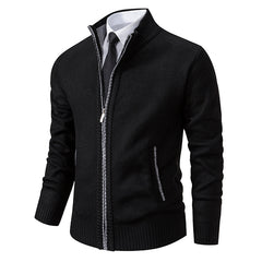 Corvellan - Textured Knit Zip Sweater Cooler Days — view 2 of 8