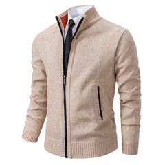 Corvellan - Textured Knit Zip Sweater Cooler Days — view 3 of 8