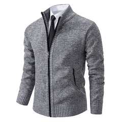 Corvellan - Textured Knit Zip Sweater Cooler Days — view 4 of 8