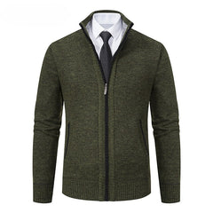Corvellan - Textured Knit Zip Sweater Cooler Days — view 7 of 8