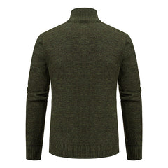 Corvellan - Textured Knit Zip Sweater Cooler Days — view 8 of 8