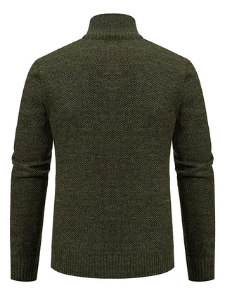 Corvellan - Textured Knit Zip Sweater Cooler Days — view 8 of 8