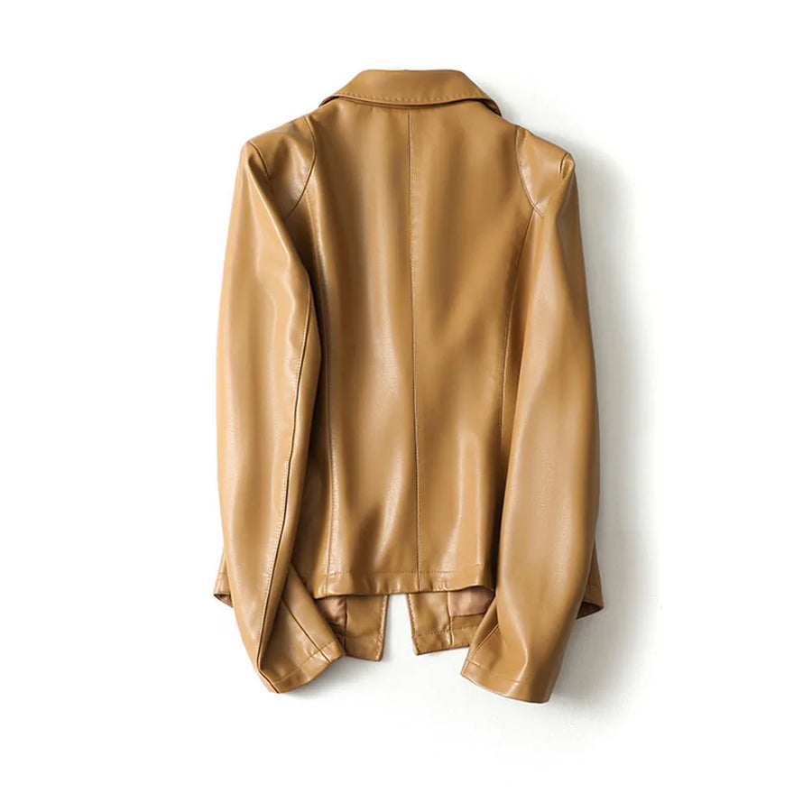 Camdena - Leather Blazer Tailored Jacket Office Wear — view 2 of 6