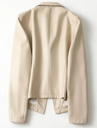 Camdena - Leather Blazer Tailored Jacket Office Wear — view 6 of 6