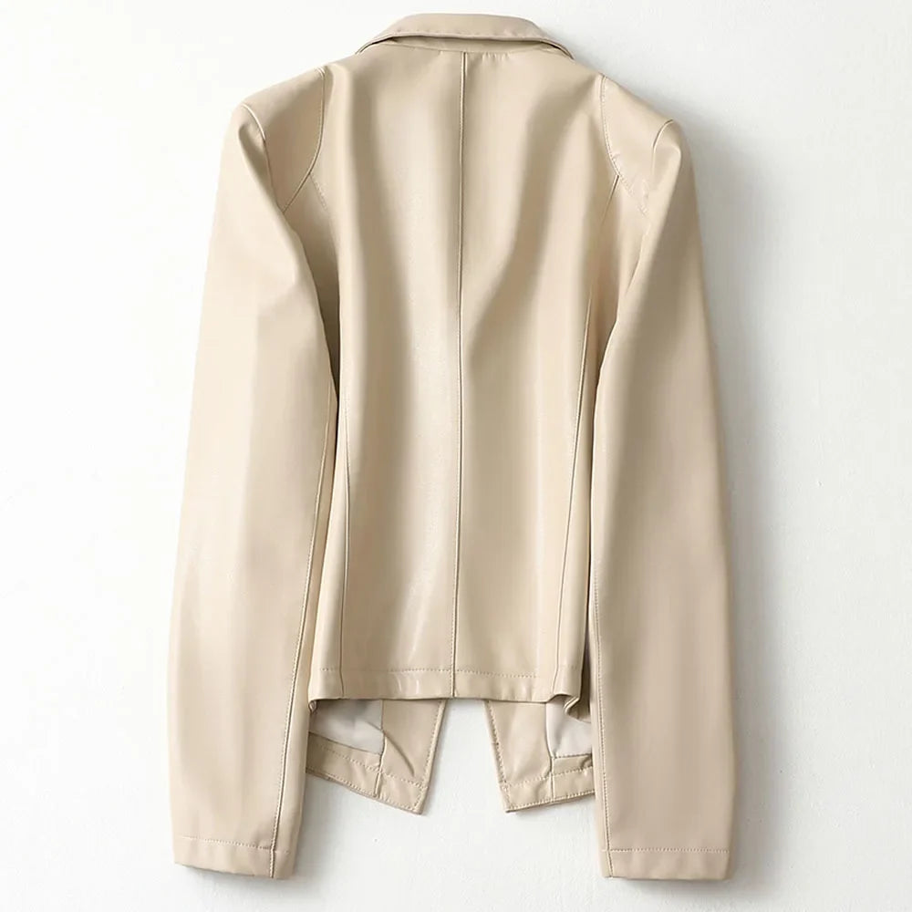 Camdena - Leather Blazer Tailored Jacket Office Wear — view 6 of 6