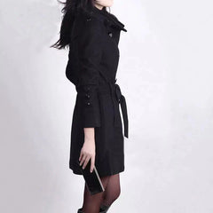 Corvane - Belted Wool Blend Trench Coat Business Casual — view 2 of 4