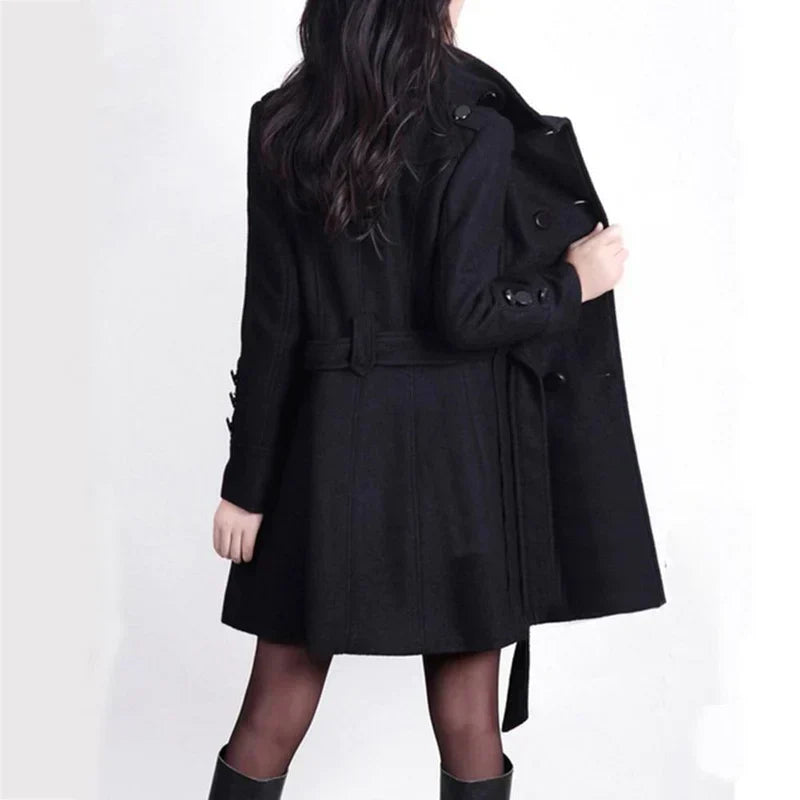 Corvane - Belted Wool Blend Trench Coat Business Casual — view 3 of 4