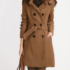 Corvane - Belted Wool Blend Trench Coat Business Casual — view 4 of 4