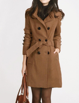 Corvane - Belted Wool Blend Trench Coat Business Casual — view 4 of 4