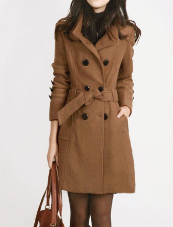 Corvane - Belted Wool Blend Trench Coat Business Casual — view 4 of 4