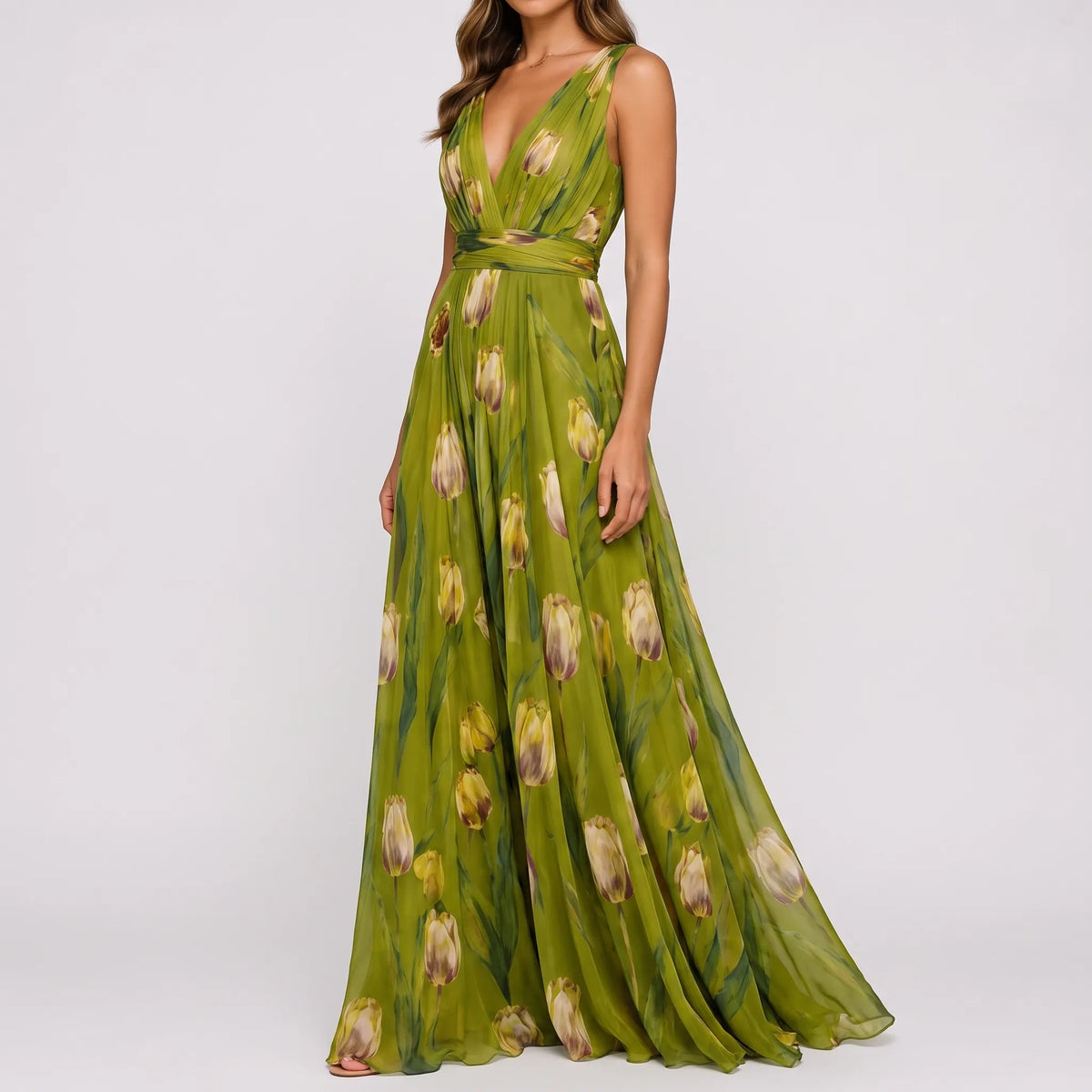 TulipaMaxi - Flowy Floral A Line Maxi Dress Wedding Guest Attire