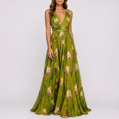 TulipaMaxi - Flowy Floral A Line Maxi Dress Wedding Guest Attire