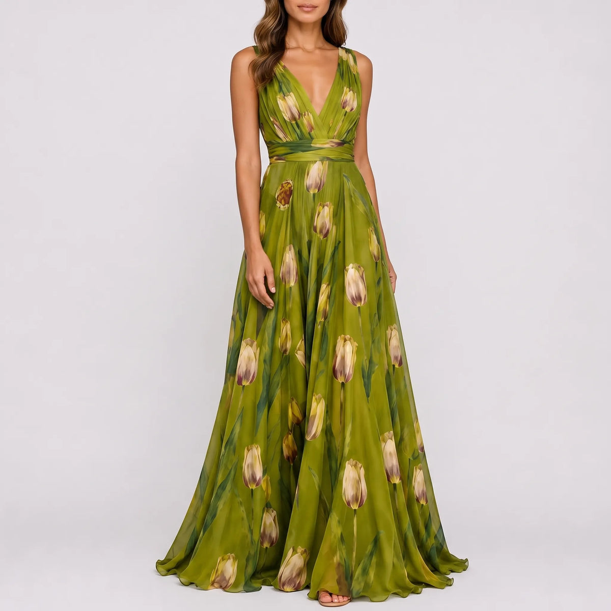 TulipaMaxi - Flowy Floral A Line Maxi Dress Wedding Guest Attire