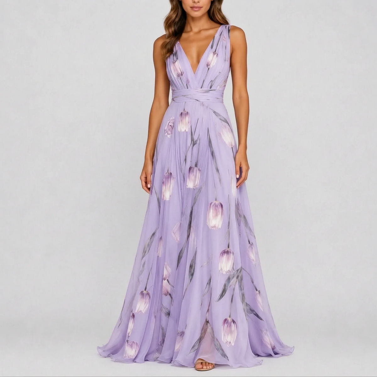 TulipaMaxi - Flowy Floral A Line Maxi Dress Wedding Guest Attire