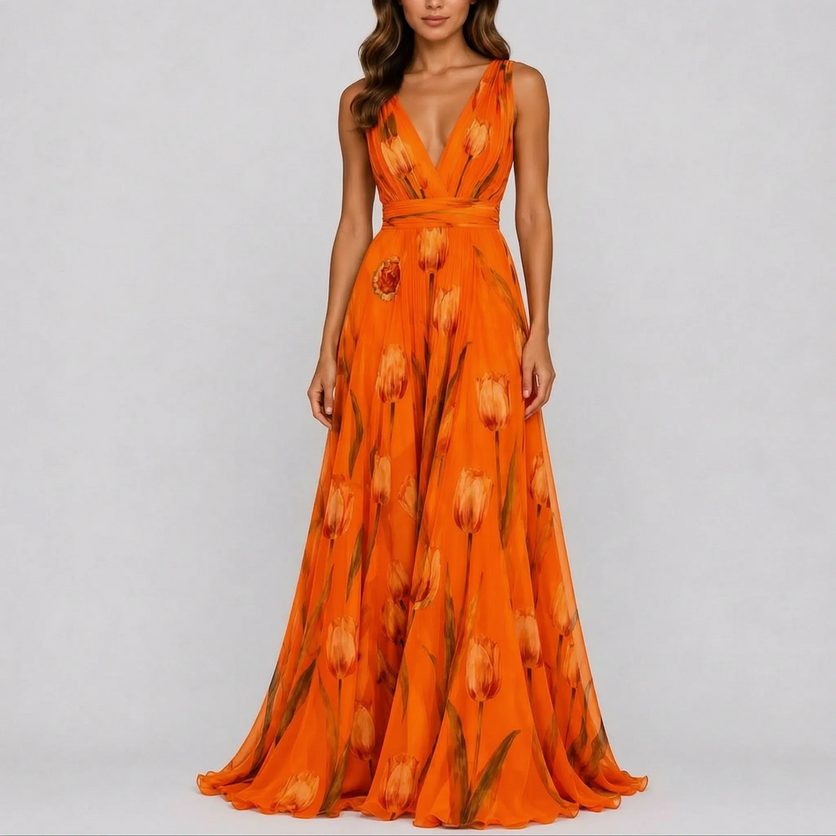 TulipaMaxi - Flowy Floral A Line Maxi Dress Wedding Guest Attire