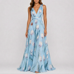 TulipaMaxi - Flowy Floral A Line Maxi Dress Wedding Guest Attire
