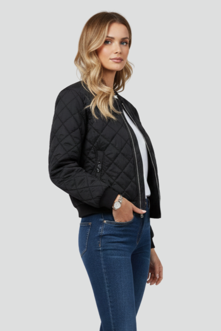 Corvelle - Quilted Zip Jacket Casual Everyday Layering — view 3 of 5
