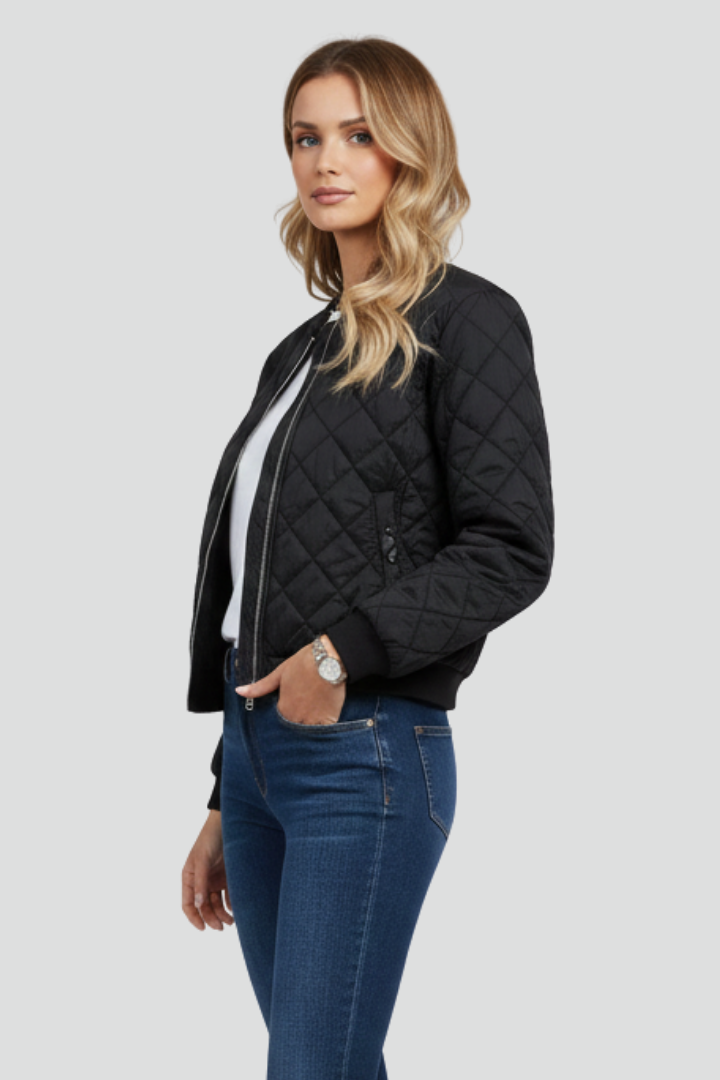 Corvelle - Quilted Zip Jacket Casual Everyday Layering — view 4 of 5