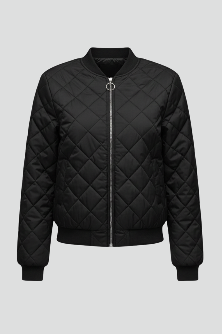 Corvelle - Quilted Zip Jacket Casual Everyday Layering