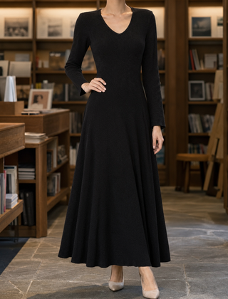 Adrelle - Ribbed V-Neck Maxi Dress Dinners And Evenings — view 3 of 3