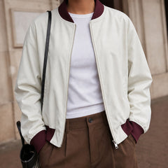 Alvenna - Contrasting Zip Jacket Autumn Winter Casual