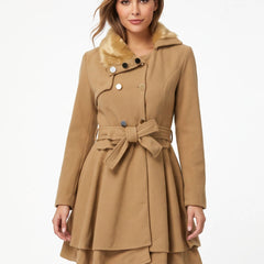 Ashvelle - Belted Wool Look Coat Winter Occasions