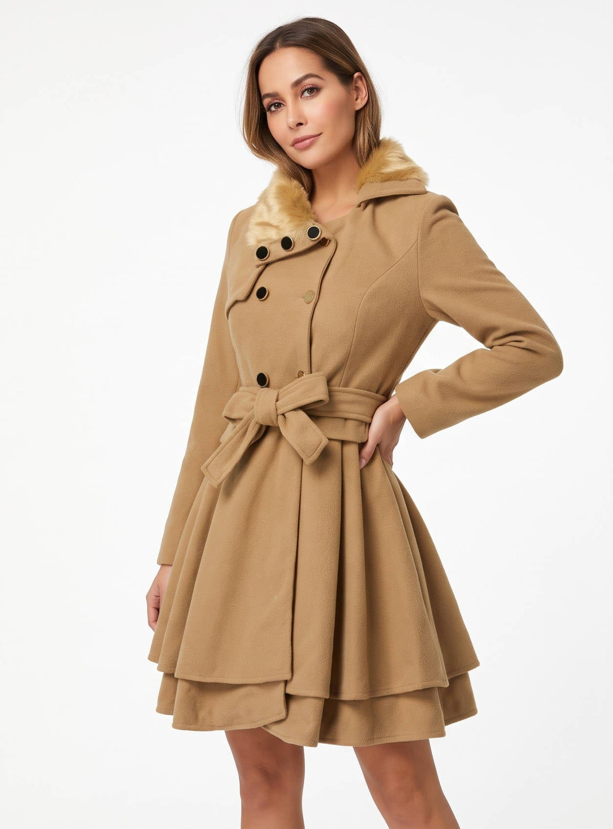 Ashvelle - Belted Wool Look Coat Winter Occasions — view 2 of 6