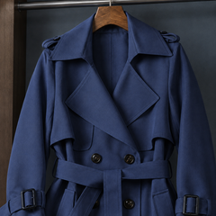 Averlaine - Double-Breasted Belted Overcoat Cool Weather Layering — view 2 of 6