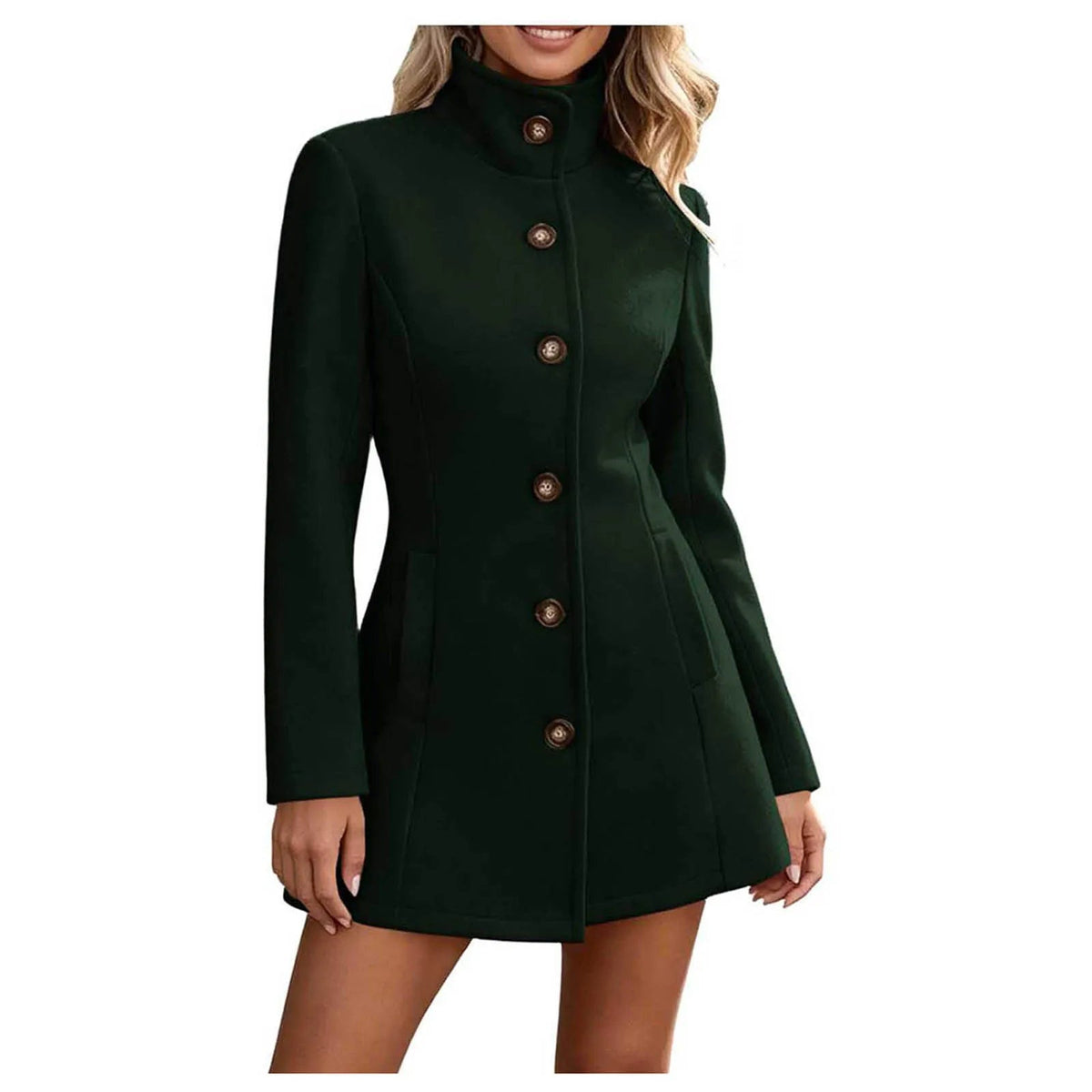 Averlyn - Stand Collar Peacoat Cool Weather Layering — view 10 of 10