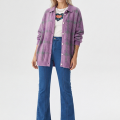 Baltriona - Checked Knit Cardigan For Casual Layering — view 2 of 8