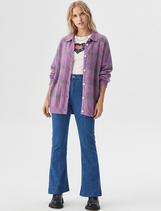 Baltriona - Checked Knit Cardigan For Casual Layering — view 2 of 8
