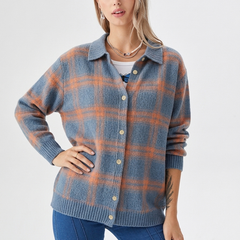 Baltriona - Checked Knit Cardigan For Casual Layering — view 5 of 8