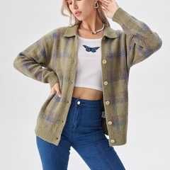 Baltriona - Checked Knit Cardigan For Casual Layering — view 7 of 8