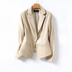 Camdena - Leather Blazer Tailored Jacket Office Wear — view 5 of 6