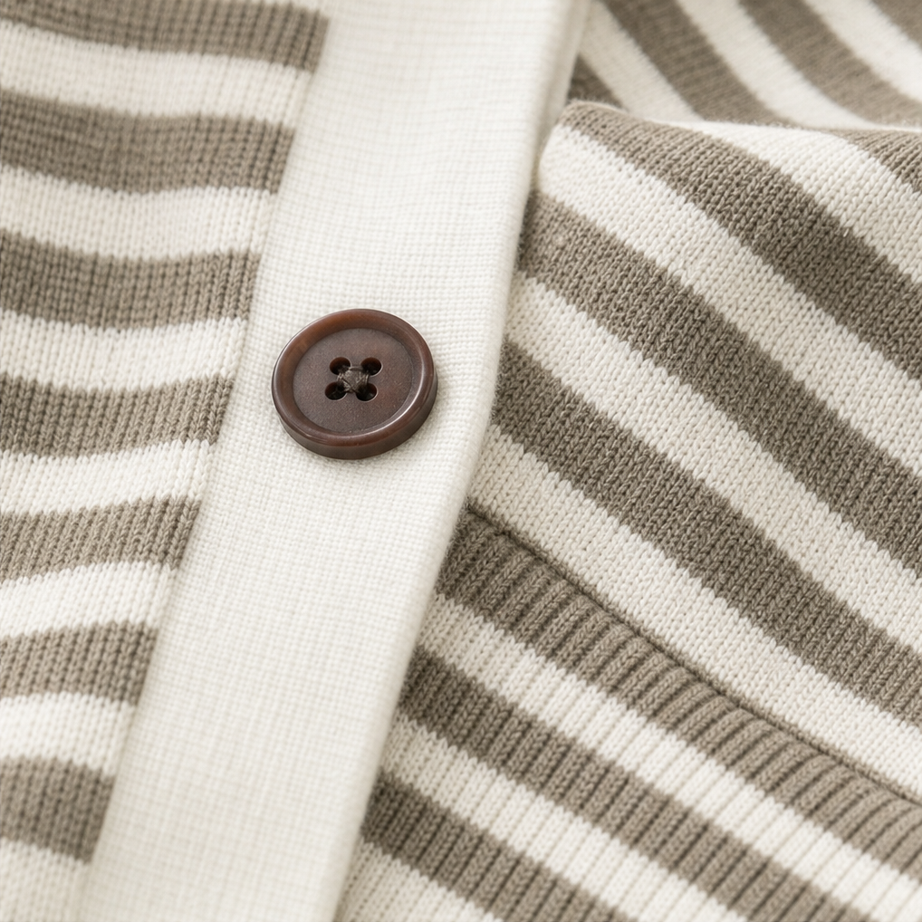 Belmara - Striped Collared Cardigan For Everyday Layering — view 8 of 10