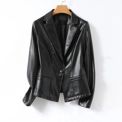 Camdena - Leather Blazer Tailored Jacket Office Wear — view 4 of 6