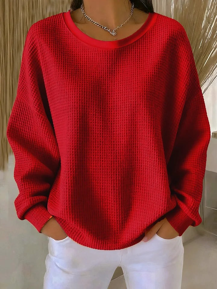 Cadenza - Oversized Waffle Knit Sweater Transitional Layering — view 2 of 10