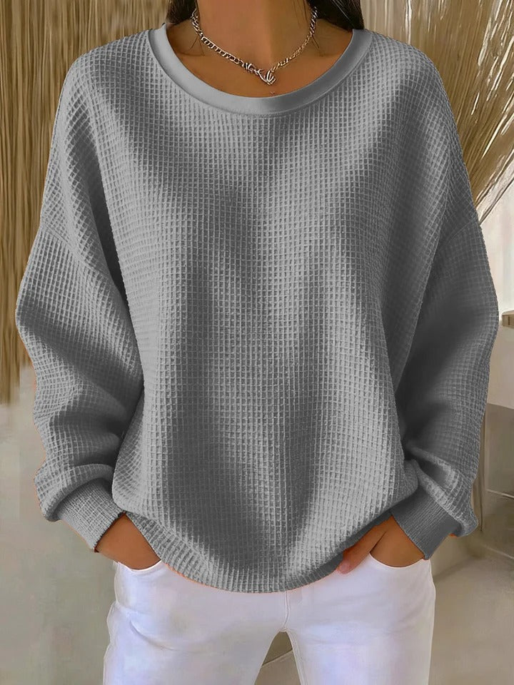 Cadenza - Oversized Waffle Knit Sweater Transitional Layering — view 3 of 10