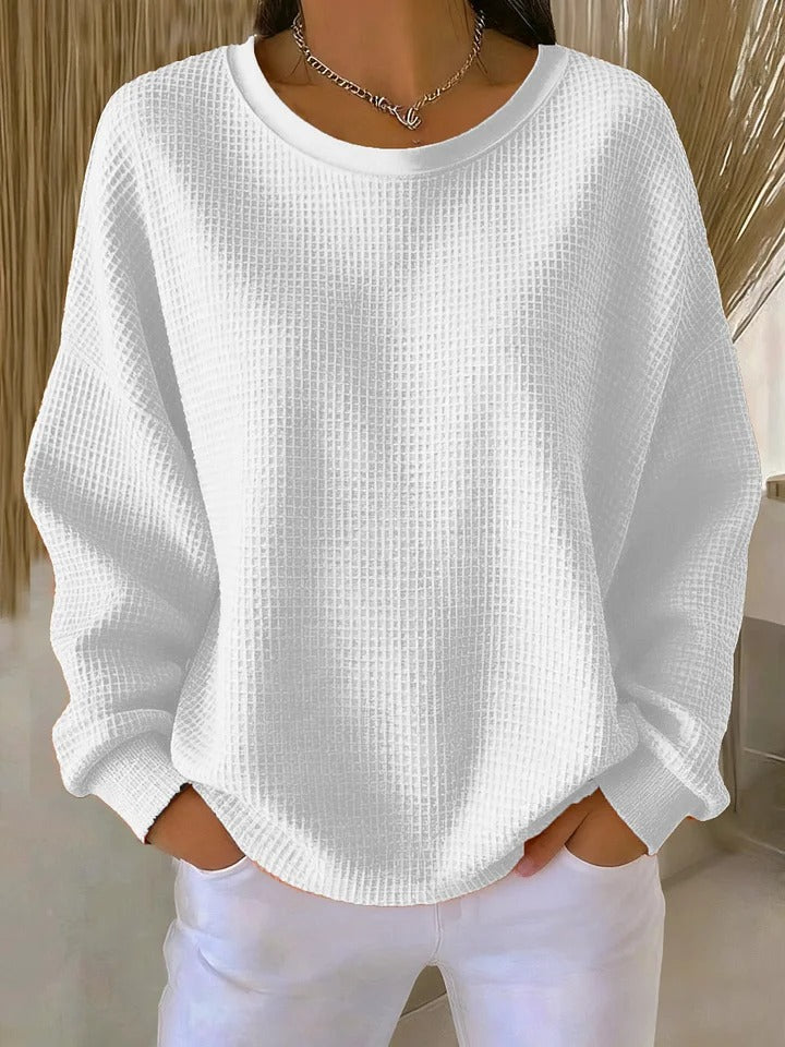 Cadenza - Oversized Waffle Knit Sweater Transitional Layering — view 6 of 10